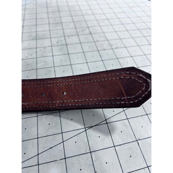 Men’s  Brown Leather 3D Belt Co.  Sz. 46 Genuine Leather USA Metal Buckle New - Picture 5 of 8